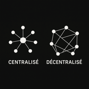 Illustration comparant la centralisation et la décentralisation